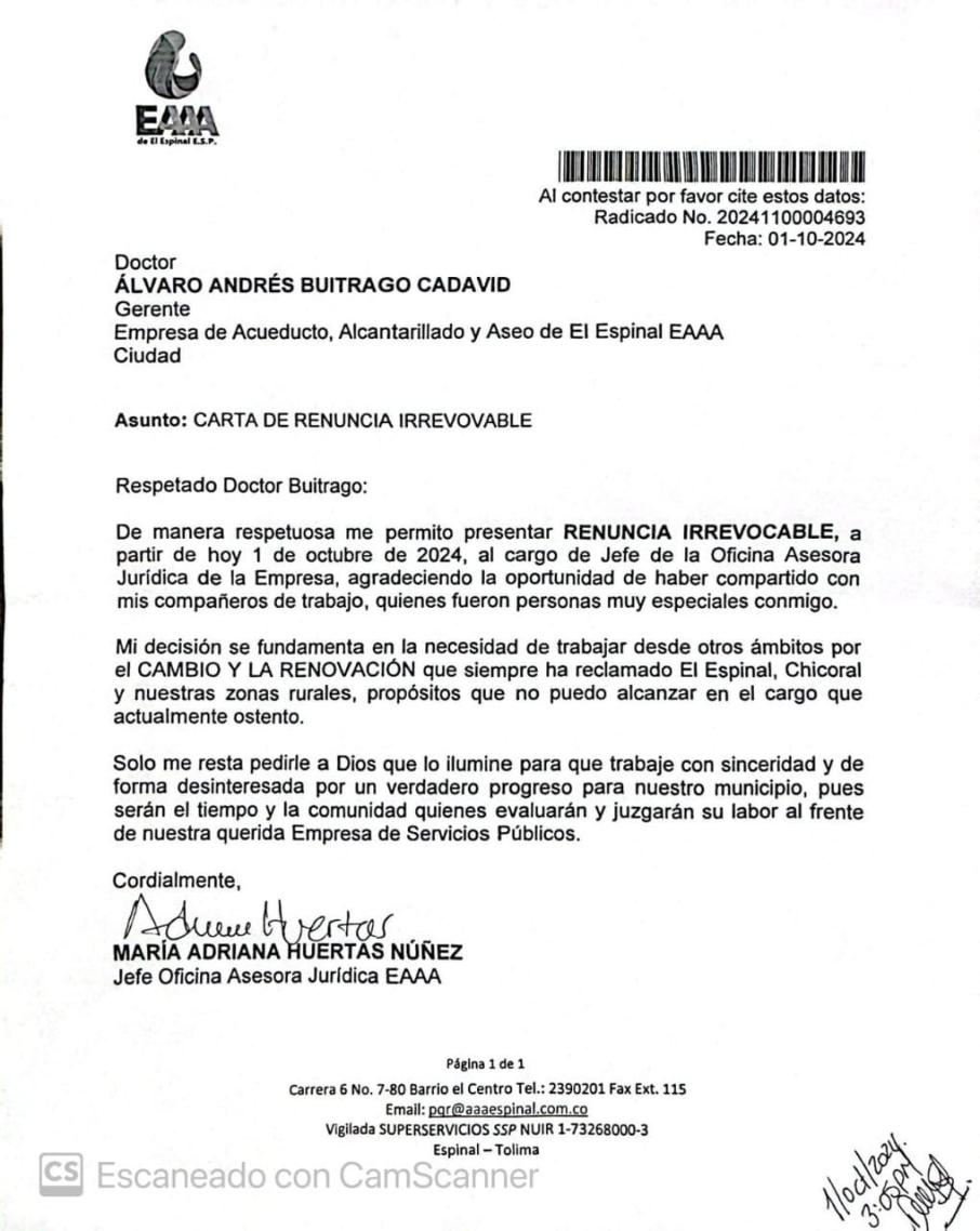 renuncia esposa pava