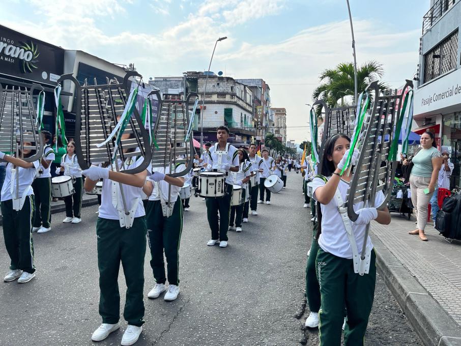 Banda Marcial que participará en el desfile del Día del Orgullo Tolimense