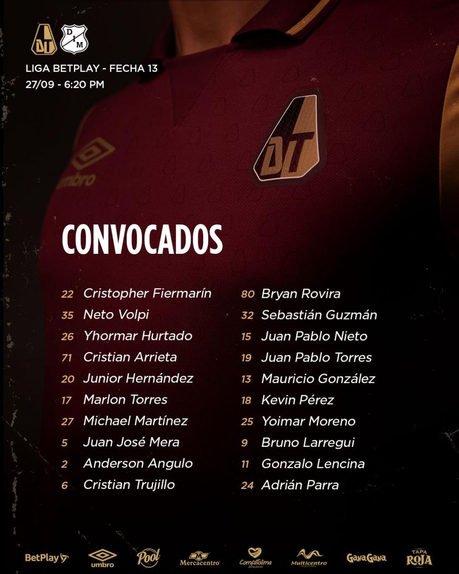 Lista de convocados.