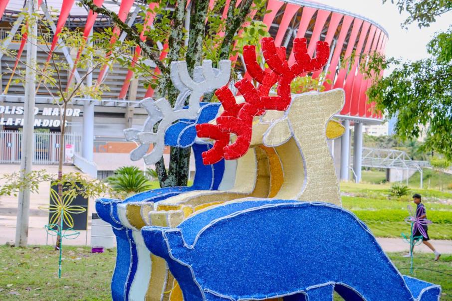 Figuras alumbrado de navidad en Ibagué.  