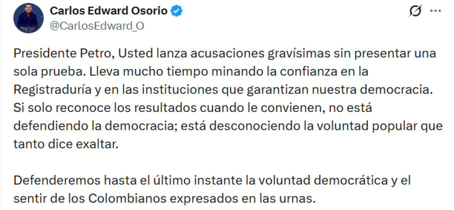Respuesta de Carlos Edward Osorio