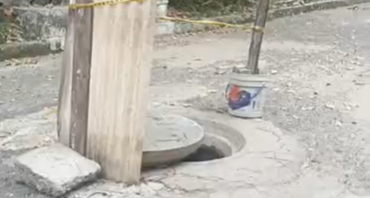 Alcantarilla en el barrio Bello Horizonte