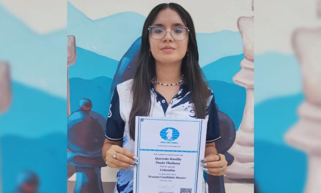 Thaliana Quevedo Bonilla, ajedrecista tolimense con el título de Candidata Maestra