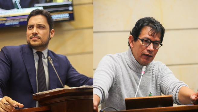 Senadores, carños Fernando Motoa de cambio Radical y Carlos Alberto Benavidez del Polo Democrático.