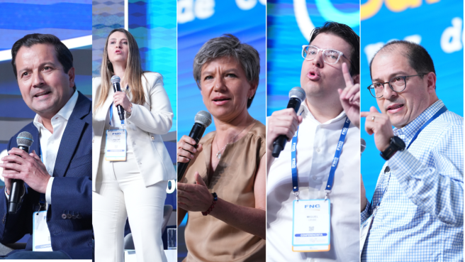 Cico precandidatos a la presidencia pasaron al tablero en la Convención Bancaria.