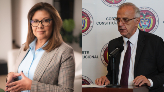 Luz Adriana Giraldo, fiscal general de Colombia, Iván Velásquez, embajador ante la Santa Sede.