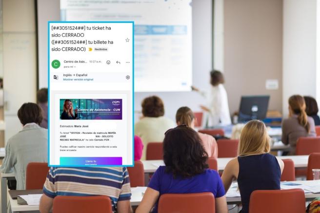 La joven solicita el dinero.