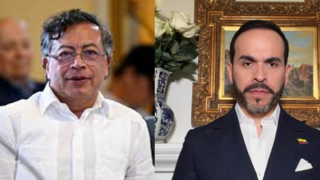 Gutavo Petro, presidente saliente de Colombia y Abelardo de la Espriella, presidente electo