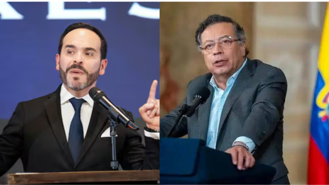 Abelardo de la Espriella presidente electo y Gustavo Petro, presidente saliente.