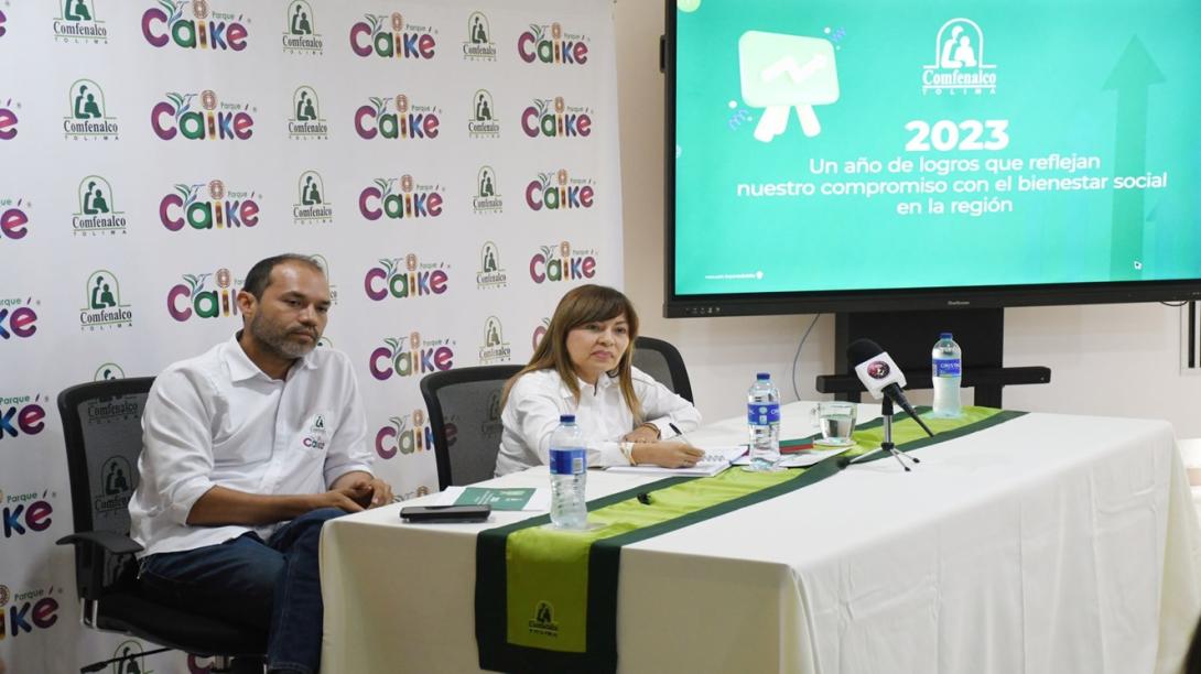 Andrés Sierra y Diana Lucía Reyes, directivos Comfenalco Tolima