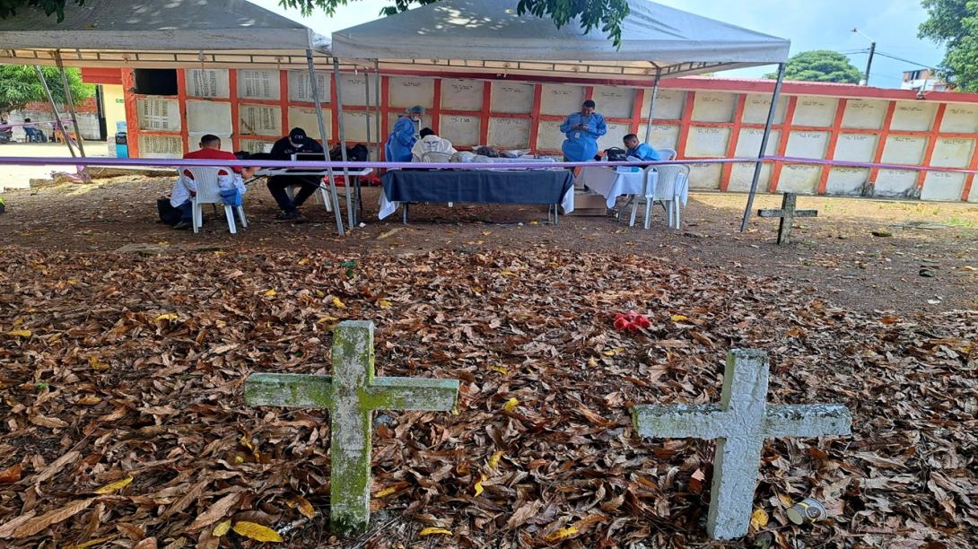Unidad de Victimas rescata cuerpo en cementerio San Bonifacio