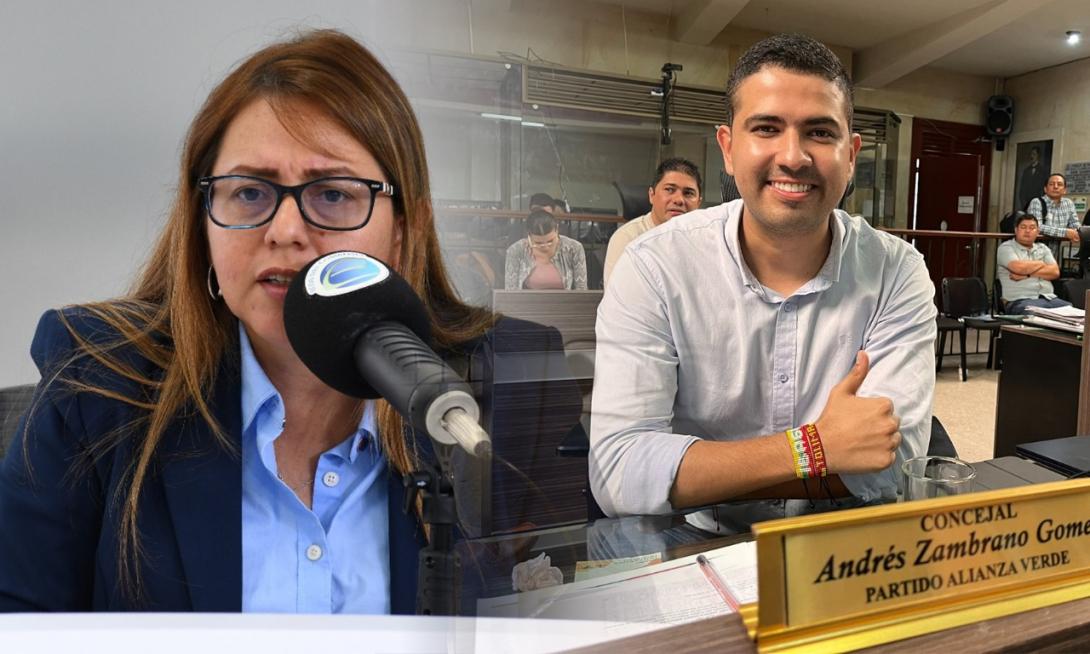Erika Palma, gerente del Ibal y Andrés Zambrano, concejal de Ibagué