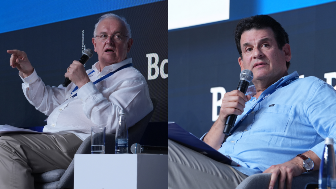 José Antonio Ocampo, exministro de Hacienbda, Luis Carlos Sarmiento Gutiérrez, presidente del Grupo Aval.