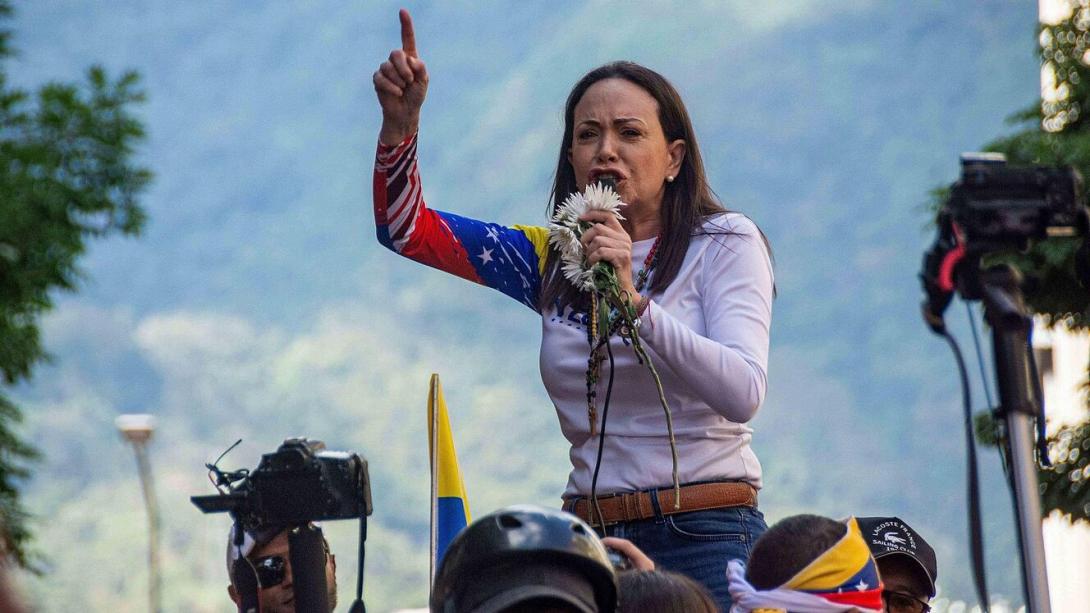 María Corina Machado, líder opositora venezolana ganadora del Permio Nobel de Paz.